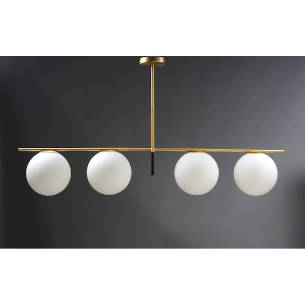 Vesper 4-Light 7.75 Wide Satin Brass / Black Linear Pendant